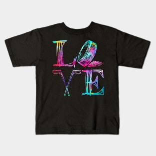 Love Ice Hockey Girls Hockey Kids T-Shirt